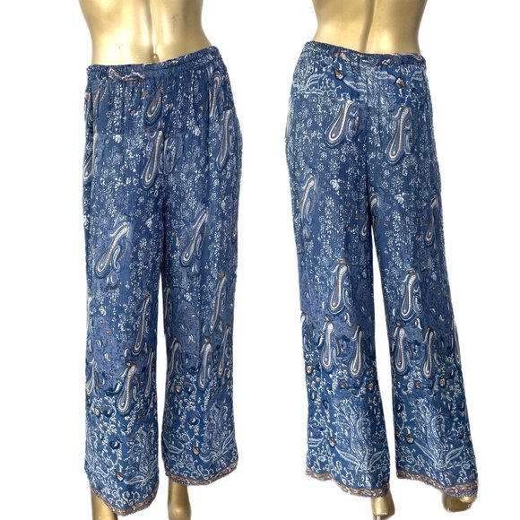 VINTAGE JA RESORT 100% RAYON FOUR-PIECE PANT SET, PAISLEY PRINT SIZE S - Picture 3 of 13